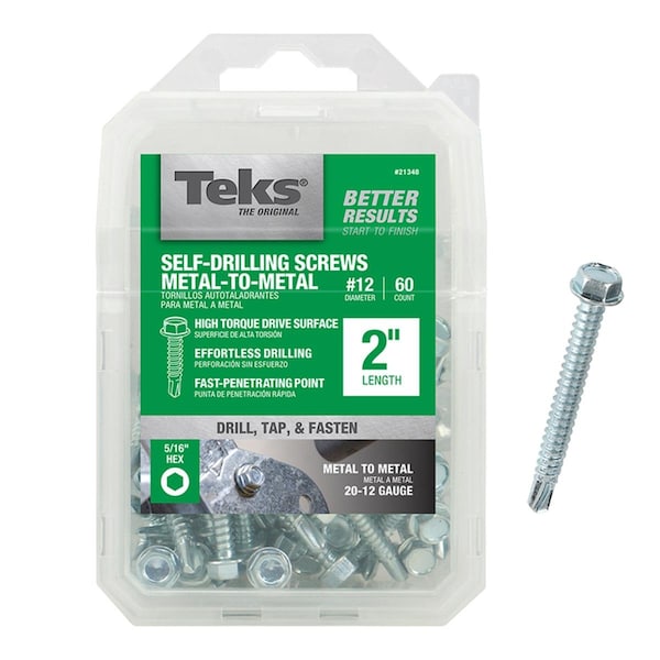 Pinpoint No.12 x 2 in. Hex Small Screw, 60PK PI3308602 - main